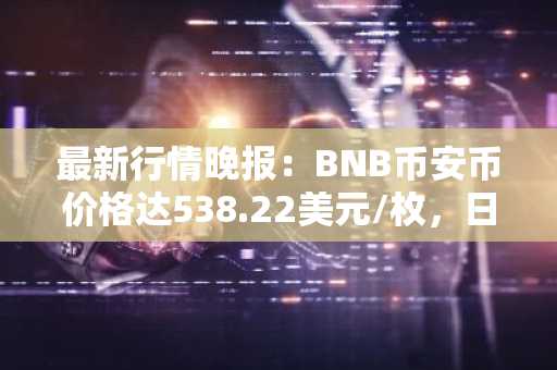 最新行情晚报：BNB币安币价格达538.22美元/枚，日内涨幅1.06%