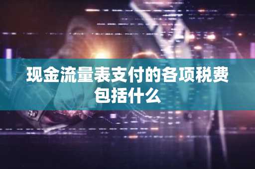 现金流量表支付的各项税费包括什么