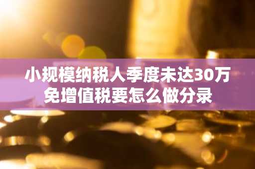 小规模纳税人季度未达30万免增值税要怎么做分录