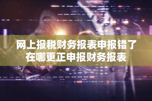 网上报税财务报表申报错了在哪更正申报财务报表