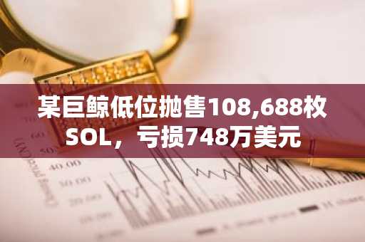 某巨鲸低位抛售108,688枚SOL，亏损748万美元