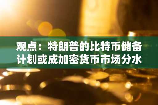 观点：特朗普的比特币储备计划或成加密货币市场分水岭