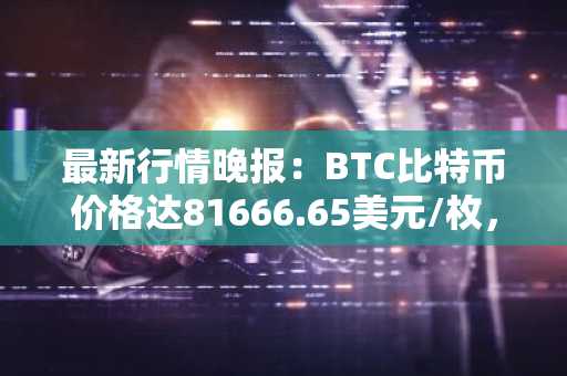 最新行情晚报：BTC比特币价格达81666.65美元/枚，日内涨幅1.00%