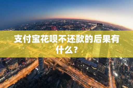 支付宝花呗不还款的后果有什么？