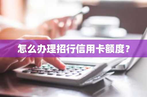 怎么办理招行信用卡额度？