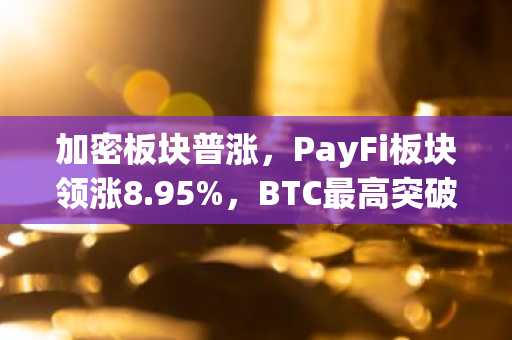 加密板块普涨，PayFi板块领涨8.95%，BTC最高突破87000美元