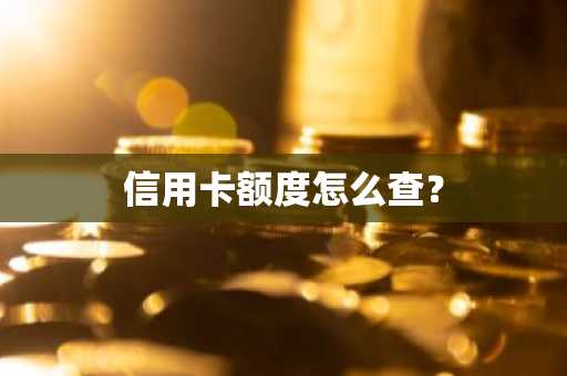 信用卡额度怎么查？