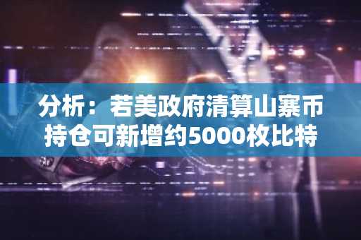 分析：若美政府清算山寨币持仓可新增约5000枚比特币