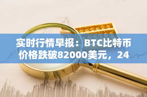 实时行情早报：BTC比特币价格跌破82000美元，24小时跌5.238%