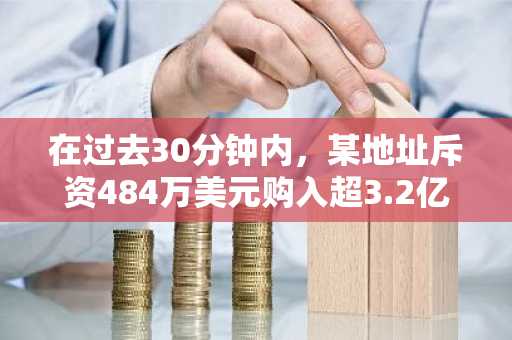 在过去30分钟内，某地址斥资484万美元购入超3.2亿枚WLFI代币