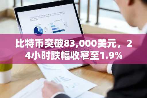 比特币突破83,000美元，24小时跌幅收窄至1.9%