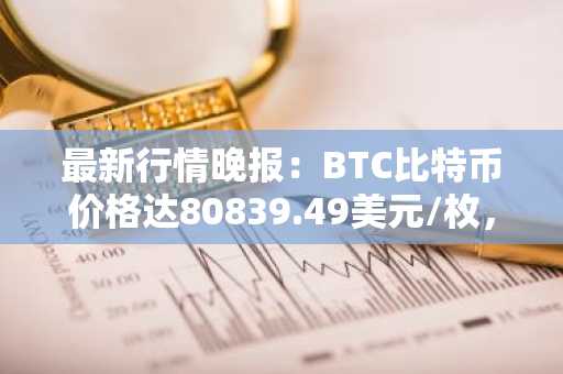 最新行情晚报：BTC比特币价格达80839.49美元/枚，日内跌幅-1.01%