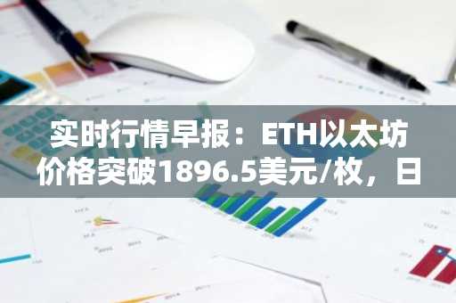 实时行情早报：ETH以太坊价格突破1896.5美元/枚，日内涨1.14%