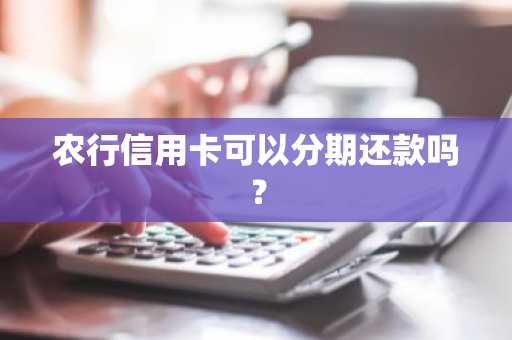 农行信用卡可以分期还款吗？