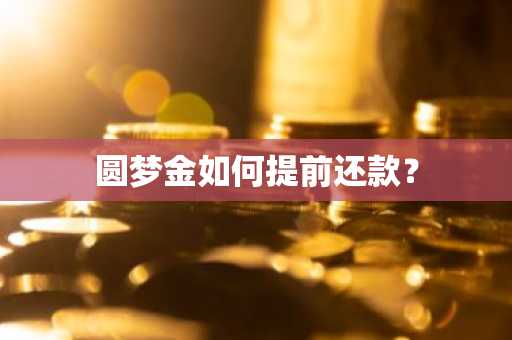 圆梦金如何提前还款？