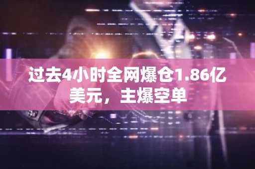 过去4小时全网爆仓1.86亿美元，主爆空单