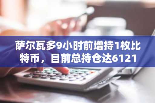 萨尔瓦多9小时前增持1枚比特币，目前总持仓达6121.18枚