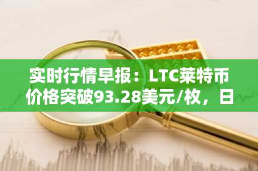 实时行情早报：LTC莱特币价格突破93.28美元/枚，日内涨3.00%