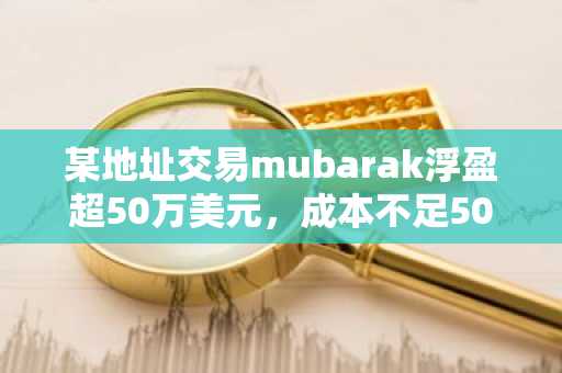 某地址交易mubarak浮盈超50万美元，成本不足5000美元