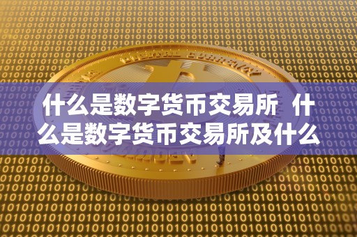 什么是数字货币交易所  什么是数字货币交易所及什么是数字货币交易所平台