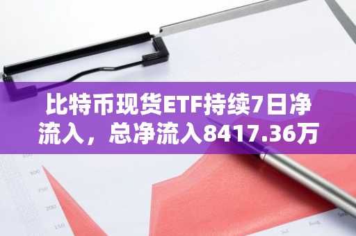 比特币现货ETF持续7日净流入，总净流入8417.36万美元