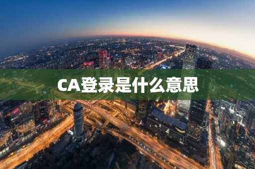 CA登录是什么意思