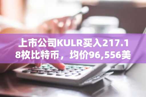 上市公司KULR买入217.18枚比特币，均价96,556美元