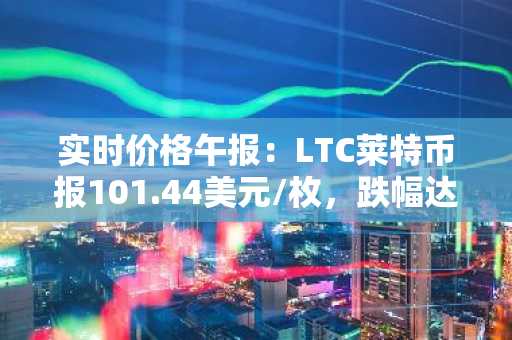 实时价格午报：LTC莱特币报101.44美元/枚，跌幅达-3.00%