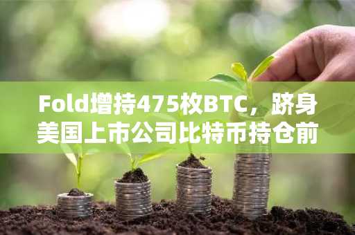 Fold增持475枚BTC，跻身美国上市公司比特币持仓前十