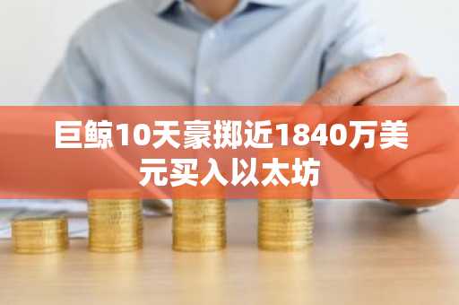 巨鲸10天豪掷近1840万美元买入以太坊