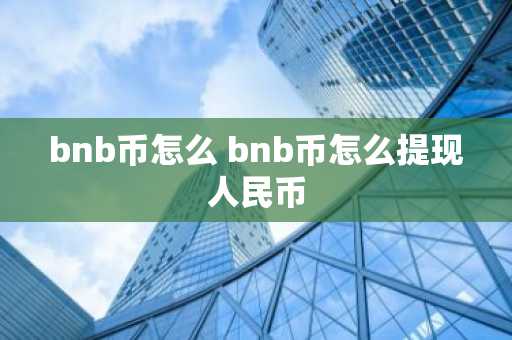 bnb币怎么 bnb币怎么提现人民币