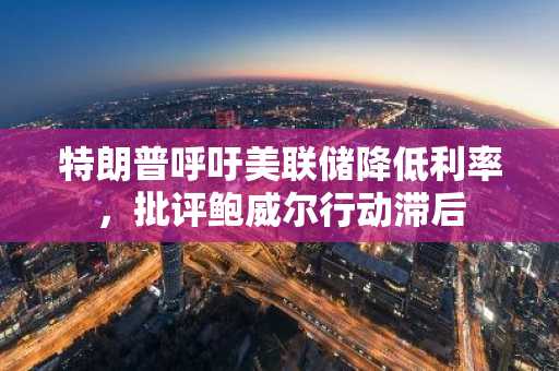 特朗普呼吁美联储降低利率，批评鲍威尔行动滞后