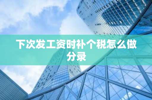 下次发工资时补个税怎么做分录