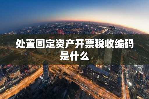 处置固定资产开票税收编码是什么