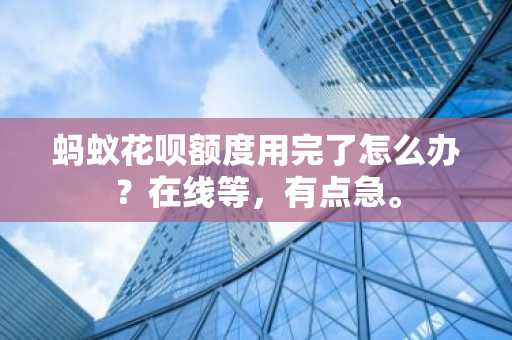 蚂蚁花呗额度用完了怎么办？在线等，有点急。
