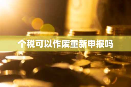 个税可以作废重新申报吗