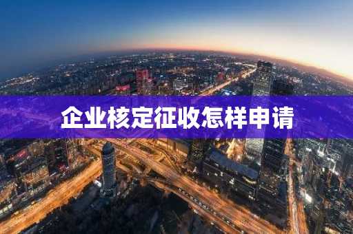 企业核定征收怎样申请