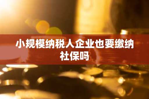 小规模纳税人企业也要缴纳社保吗