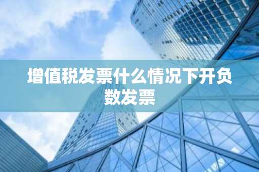 增值税发票什么情况下开负数发票