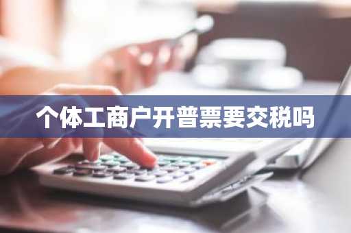 个体工商户开普票要交税吗
