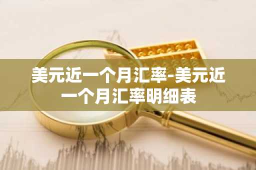 美元近一个月汇率-美元近一个月汇率明细表