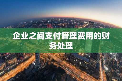 企业之间支付管理费用的财务处理