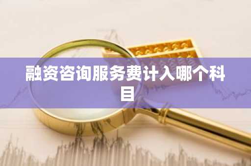 融资咨询服务费计入哪个科目