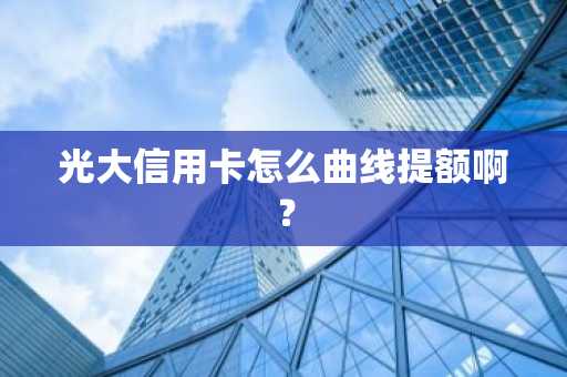 光大信用卡怎么曲线提额啊？