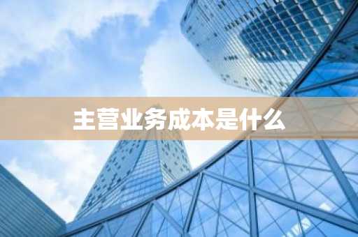 主营业务成本是什么