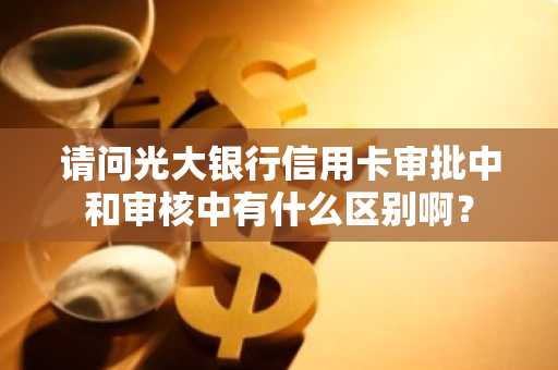 请问光大银行信用卡审批中和审核中有什么区别啊？