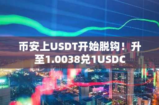 币安上USDT开始脱钩！升至1.0038兑1USDC