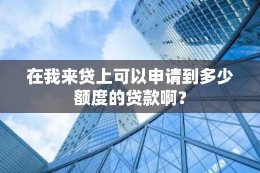 在我来贷上可以申请到多少额度的贷款啊？