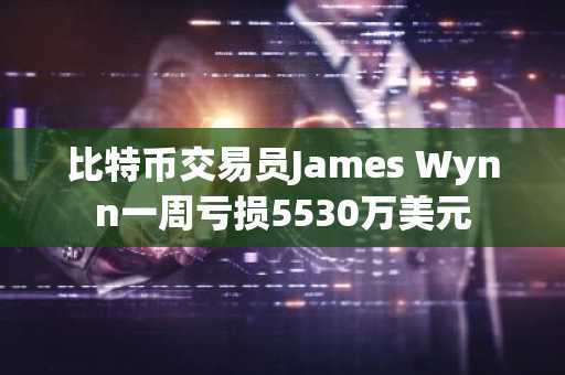 比特币交易员James Wynn一周亏损5530万美元