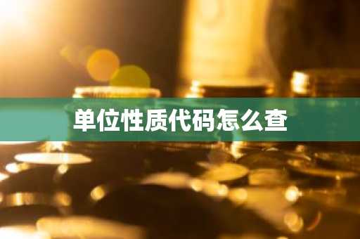 单位性质代码怎么查
